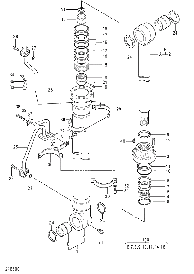 Схема запчастей Hitachi ZX870R-3 - 068 CYL. BOOM (L)(LOADER) (020001-). 05 CYLINDER