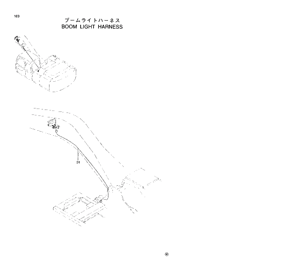 Схема запчастей Hitachi EX220LC-5 - 169 BOOM LIGHT HARNESS 01 UPPERSTRUCTURE