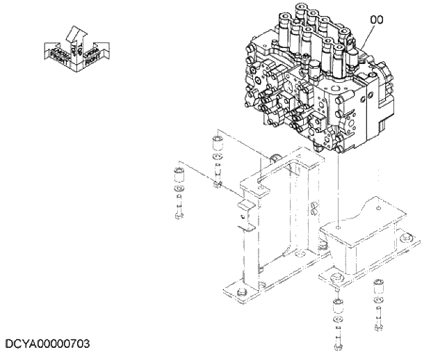 Схема запчастей Hitachi ZX280-5G - 003 CONTROL VALVE 03 HYDRAULIC SYSTEM