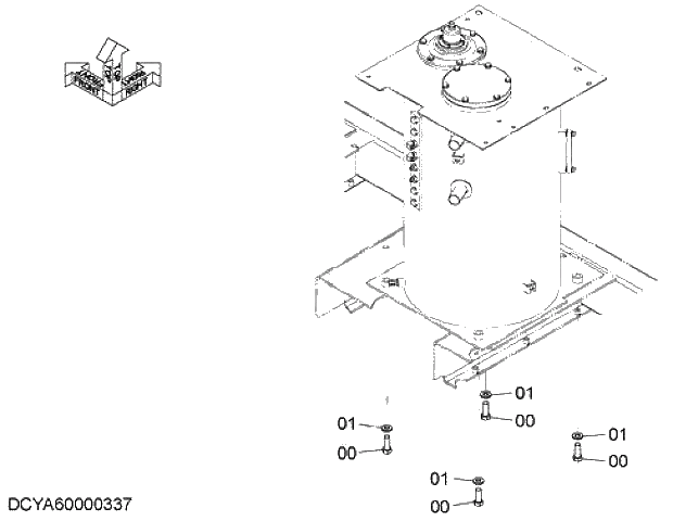Схема запчастей Hitachi ZX280-5G - 009 OIL TANK SUPPORT 03 HYDRAULIC SYSTEM