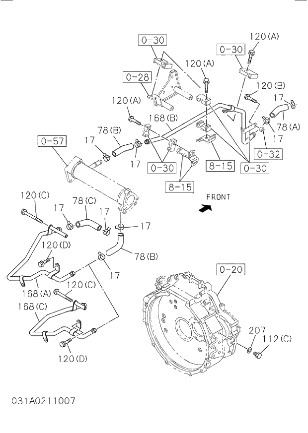 Схема запчастей Hitachi ZW220 - 031_THERMOSTAT AND HOUSING. 031_THERMOSTAT AND HOUSING.