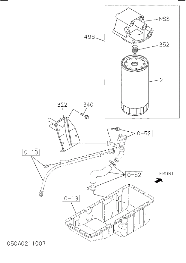 Схема запчастей Hitachi ZW220 - 050_OIL COOLER AND OIL FILTER. 050_OIL COOLER AND OIL FILTER.