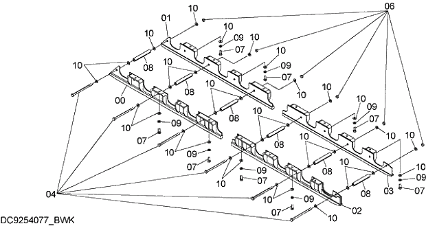 Схема запчастей Hitachi ZX250H-3G - 005 FULL-LENGTH TRACK GUARD 02 UNDERCARRIAGE