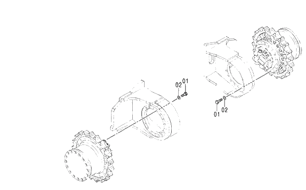 Схема запчастей Hitachi ZX250K-3G - 011 TRAVEL DEVICE SUPPORT 02 UNDERCARRIAGE