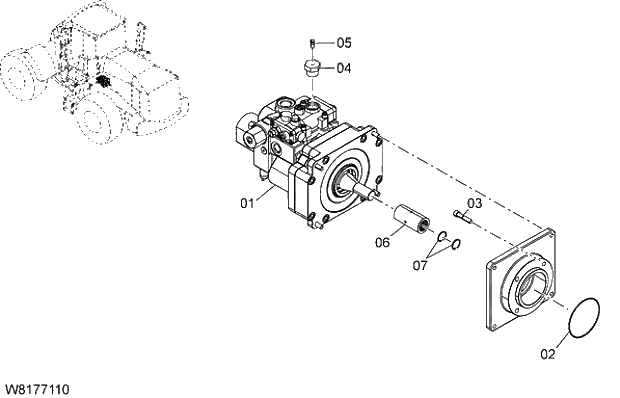 Схема запчастей Hitachi ZW310A - 001 PUMP DEVICE. 06 HYDRAULIC SYSTEM