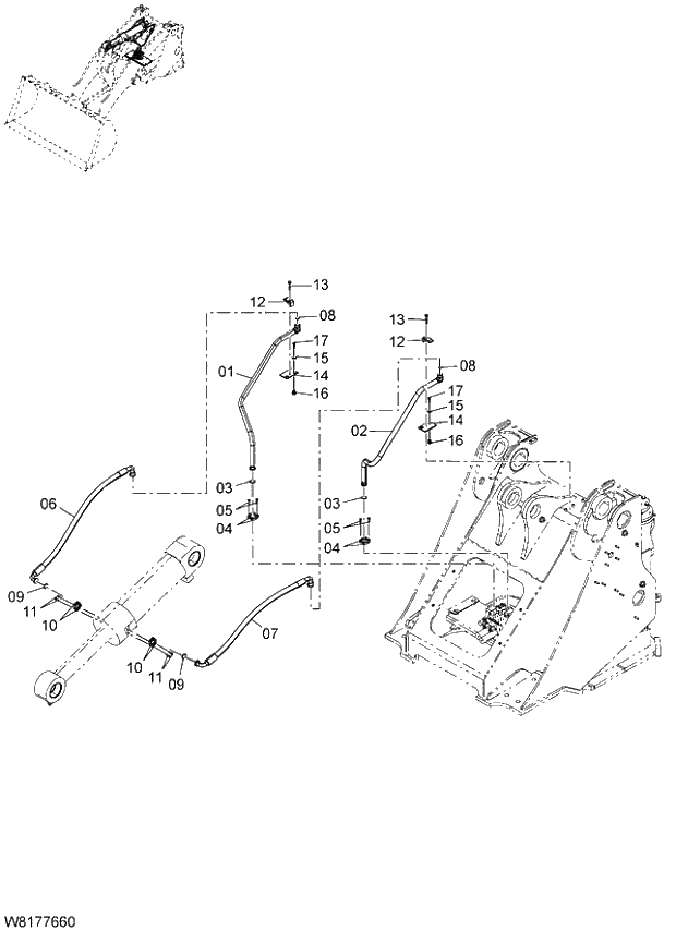 Схема запчастей Hitachi ZW310 - 010 MAIN PIPING(6). 06 HYDRAULIC SYSTEM