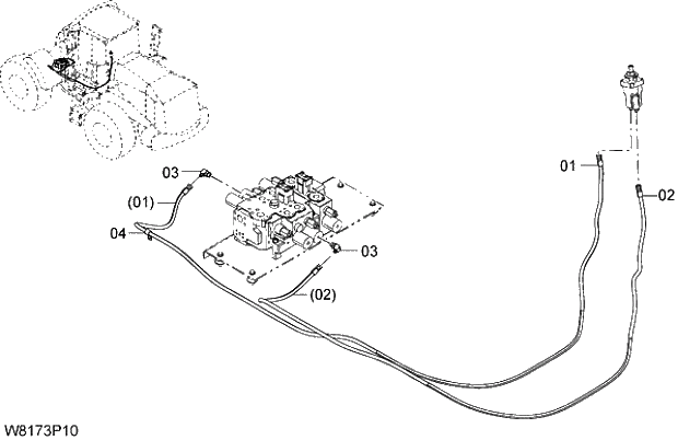 Схема запчастей Hitachi ZW310A - 023 PILOT PIPING(3-SPOOL)(1-2)(3PL). 06 HYDRAULIC SYSTEM