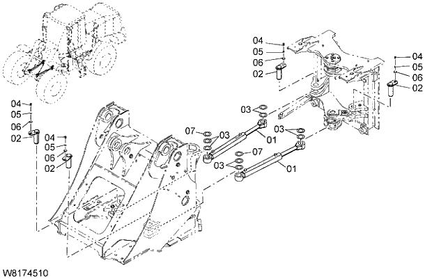 Схема запчастей Hitachi ZW310 - 037 STEERING PARTS(STEERING CYLINDER). 06 HYDRAULIC SYSTEM