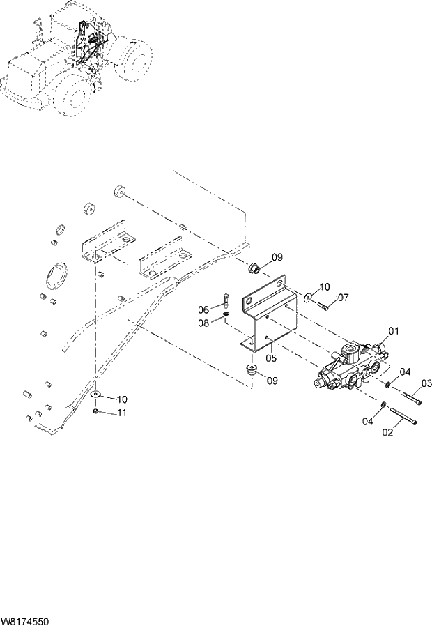 Схема запчастей Hitachi ZW310 - 039 STEERING PARTS(STEERING VALVE). 06 HYDRAULIC SYSTEM
