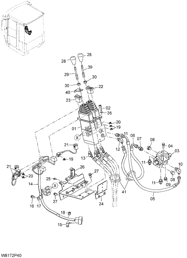 Схема запчастей Hitachi ZW310 - 059 PILOT PIPING(2-SPOOL) (6AJ,HAJ,HEJ)(2PL003). 06 HYDRAULIC SYSTEM
