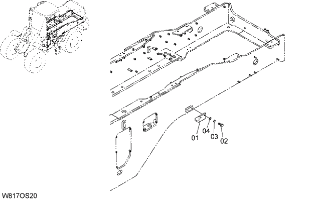 Схема запчастей Hitachi ZW310 - 013 STOPPER(OSK011). 02 POWER TRAIN