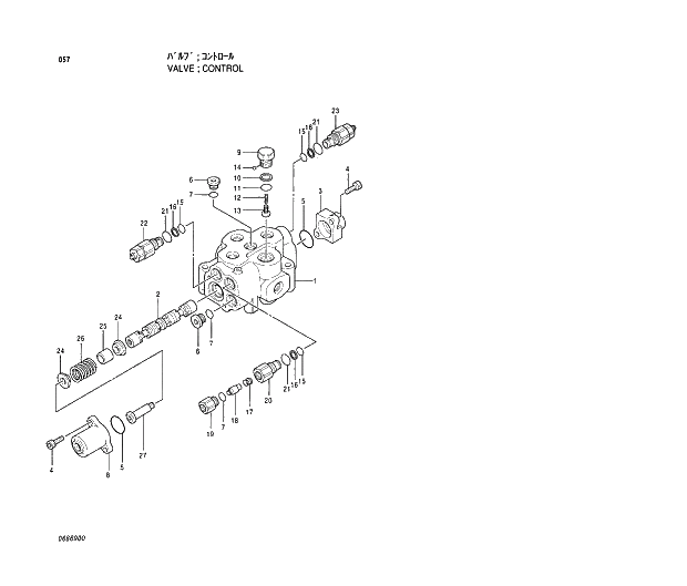 Схема запчастей Hitachi EX130H-5 - 057 VALVE;CONTROL 01 PUMP