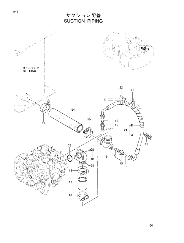Схема запчастей Hitachi EX100-5E - 049 SUCTION PIPINGS UPPERSTRUCTURE