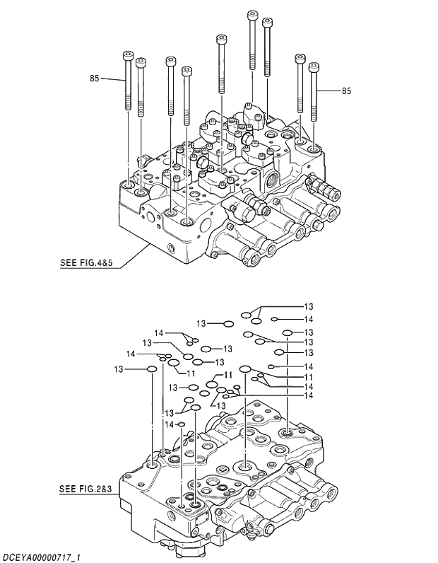 Схема запчастей Hitachi ZX240-5G - 001 VALVE;CONTROL (1-5) 03 VALVE