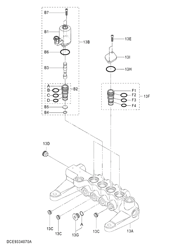 Схема запчастей Hitachi ZX250LCK-5G - 009 VALVE;SOLENOID 03 VALVE