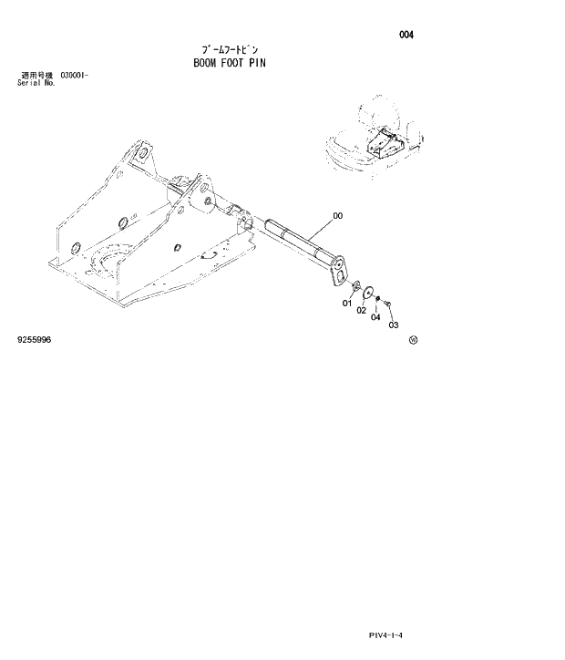 Схема запчастей Hitachi ZX280LCN-3 - 004 BOOM FOOT PIN. 01 UPPERSTRUCTURE