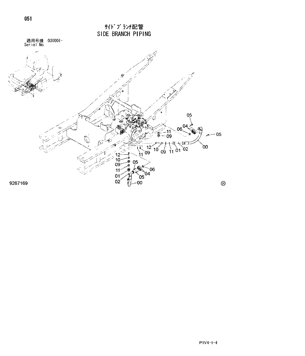 Схема запчастей Hitachi ZX280LC-3 - 051 SIDE BRANCH PIPING. 01 UPPERSTRUCTURE