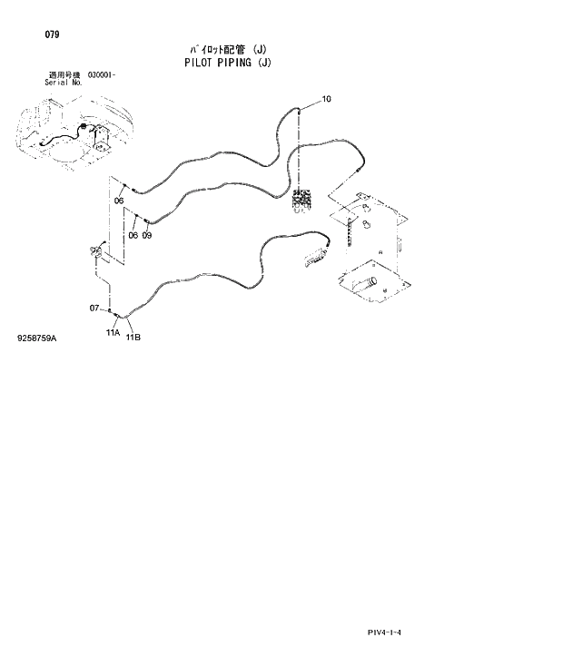 Схема запчастей Hitachi ZX280LC-3 - 079 PILOT PIPING (J). 01 UPPERSTRUCTURE