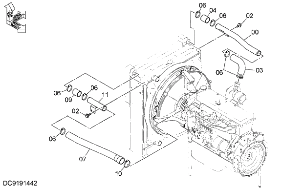 Схема запчастей Hitachi ZX350LCK-3G - 008 INTERCOOLER PIPING. 01 UPPERSTRUCTURE