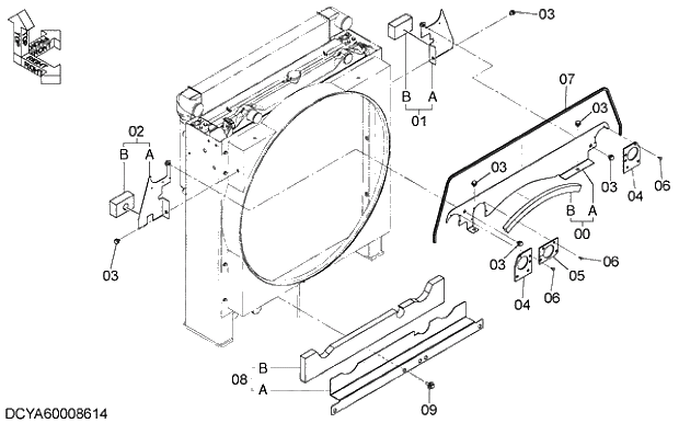 Схема запчастей Hitachi ZX350LCK-3G - 016 RADIATOR COVER. 01 UPPERSTRUCTURE