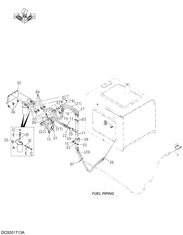Схема запчастей Hitachi ZX350LCK-3G - 028 FUEL DOUBLE FILTER. 01 UPPERSTRUCTURE