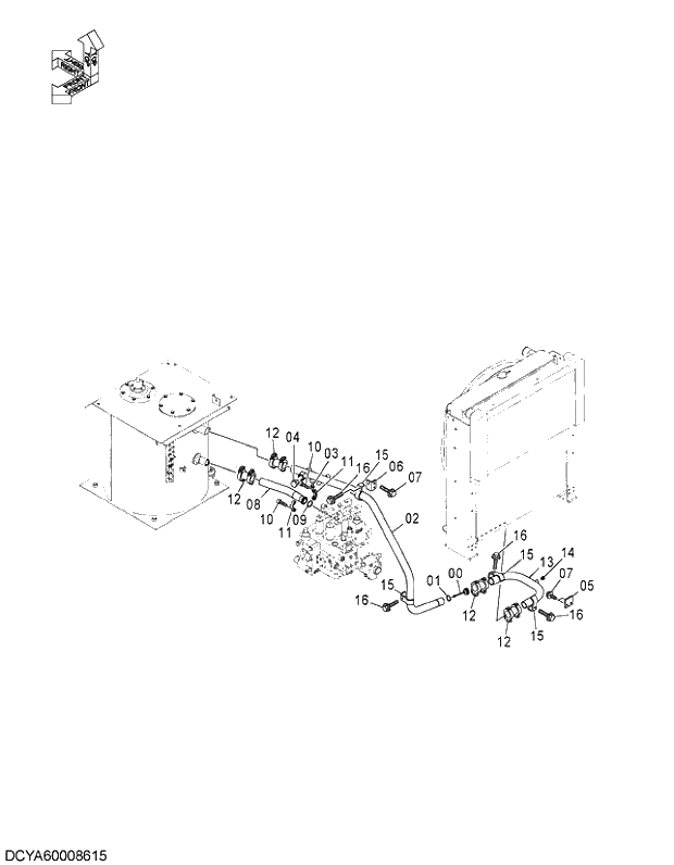 Схема запчастей Hitachi ZX350H-3G - 037 RETURN PIPING (1). 01 UPPERSTRUCTURE