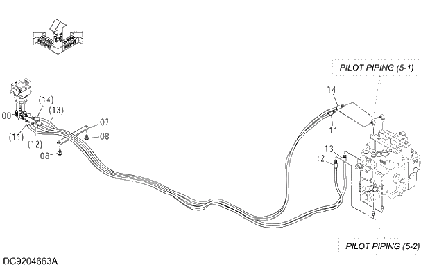 Схема запчастей Hitachi ZX350LCK-3G - 064 PILOT PIPING (6). 01 UPPERSTRUCTURE
