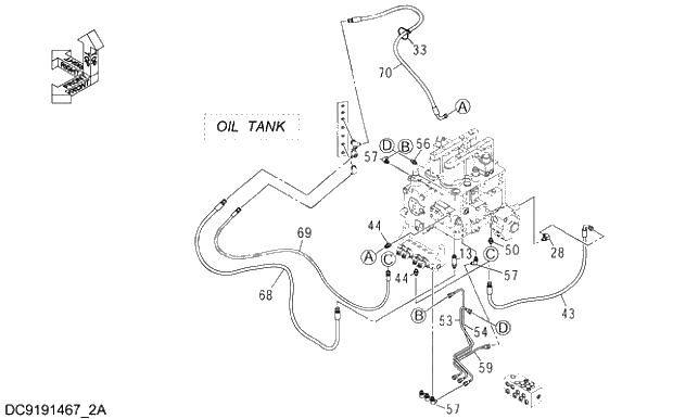 Схема запчастей Hitachi ZX330-3G - 069 PILOT PIPING (10-2). 01 UPPERSTRUCTURE