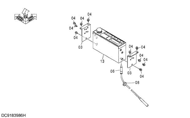 Схема запчастей Hitachi ZX330-3G - 074 RADIO (AM-FM) 01 UPPERSTRUCTURE