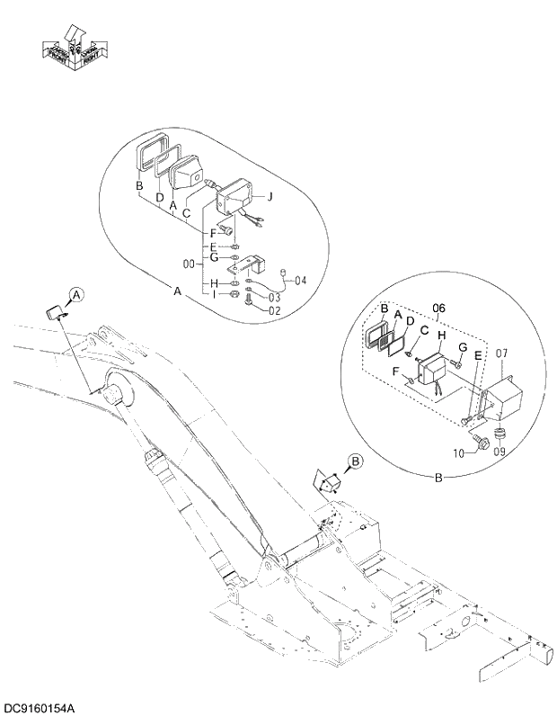 Схема запчастей Hitachi ZX350LCK-3G - 077 ELECTRIC PARTS (B) 01 UPPERSTRUCTURE