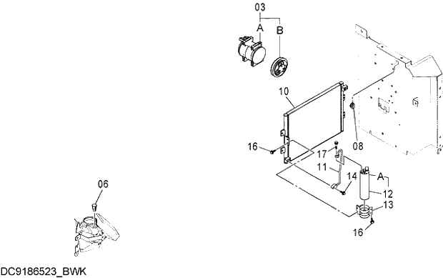 Схема запчастей Hitachi ZX330-3G - 095 AIR-CONDITIONER (4) 01 UPPERSTRUCTURE