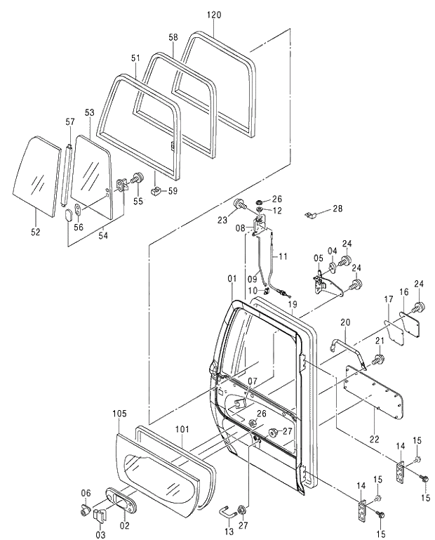 Схема запчастей Hitachi ZX350LCK-3G - 109 CAB (3) 01 UPPERSTRUCTURE