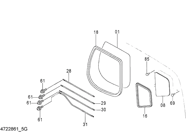 Схема запчастей Hitachi ZX350LCK-3G - 111 CAB (5) 01 UPPERSTRUCTURE