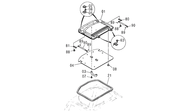 Схема запчастей Hitachi ZX350LCK-3G - 112 CAB (6) 01 UPPERSTRUCTURE