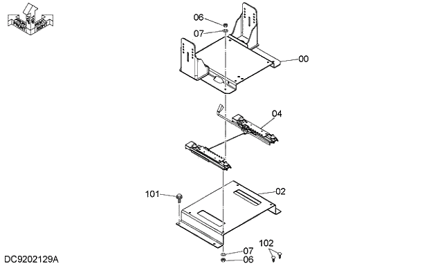 Схема запчастей Hitachi ZX350LCK-3G - 124 SEAT STAND (SUSPENSION) 01 UPPERSTRUCTURE