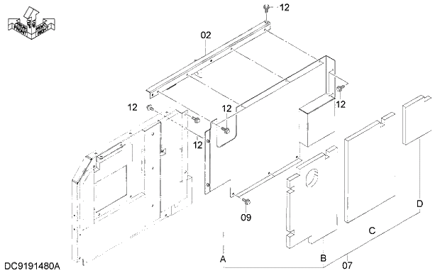 Схема запчастей Hitachi ZX350LCH-3G - 128 COVER (4) 01 UPPERSTRUCTURE