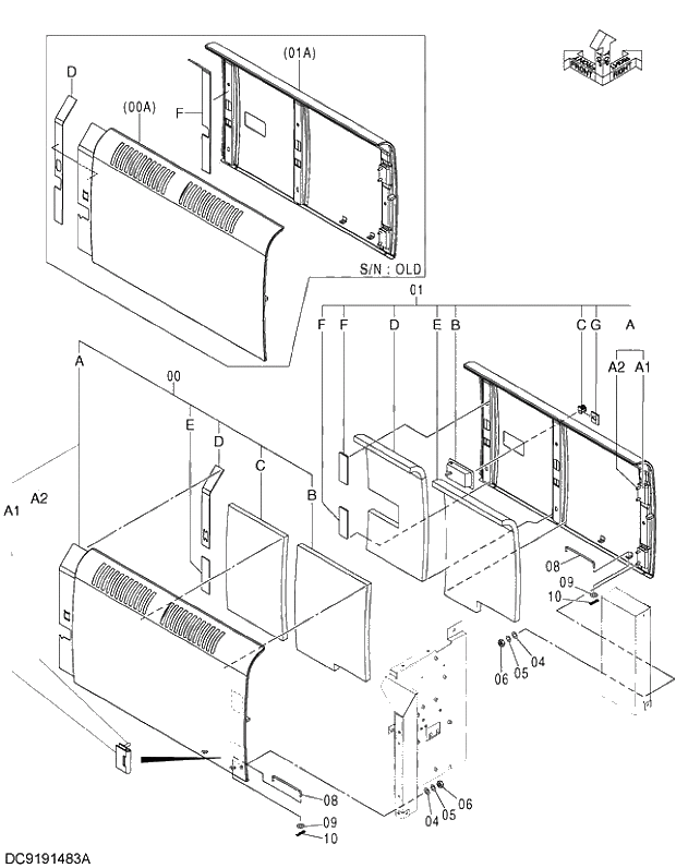 Схема запчастей Hitachi ZX350LCK-3G - 131 COVER (7) 01 UPPERSTRUCTURE