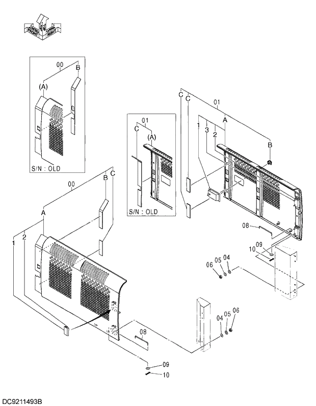 Схема запчастей Hitachi ZX350LCH-3G - 133 TROPICAL COVER 01 UPPERSTRUCTURE