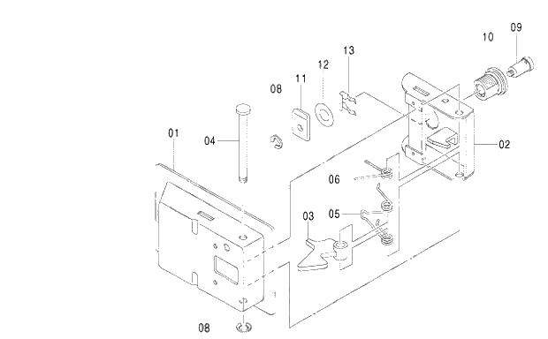 Схема запчастей Hitachi ZX350LCK-3G - 134 DOOR LOCK (1) 01 UPPERSTRUCTURE