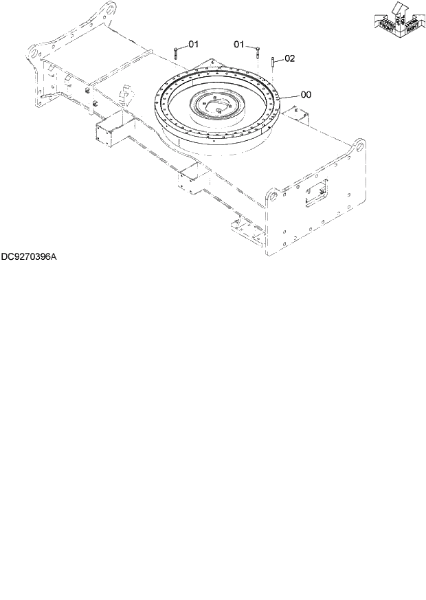 Схема запчастей Hitachi ZX140W-3 - 209 SWING BEARING PARTS ( CEB CED 002001-, CEA 020001-). 02 UNDERCARRIAGE