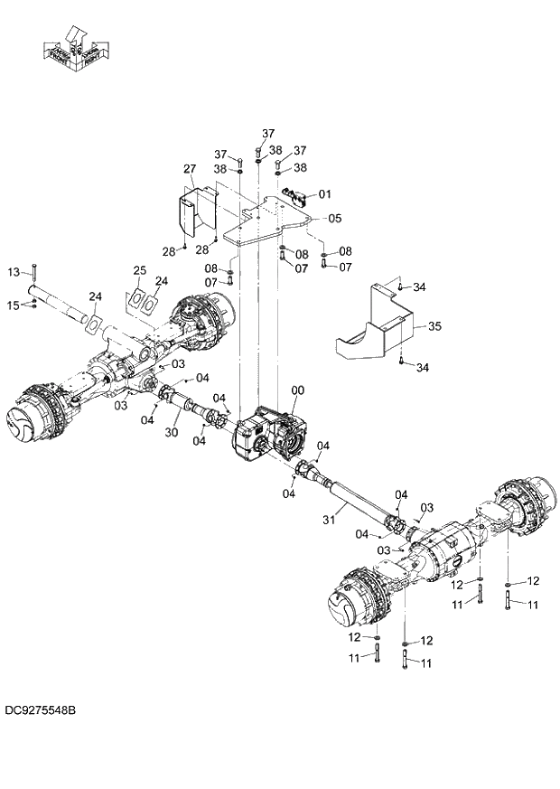 Схема запчастей Hitachi ZX140W-3 - 212 POWER TRAIN ( CEB CED 002001-005000, CEA 020001-050000). 02 UNDERCARRIAGE