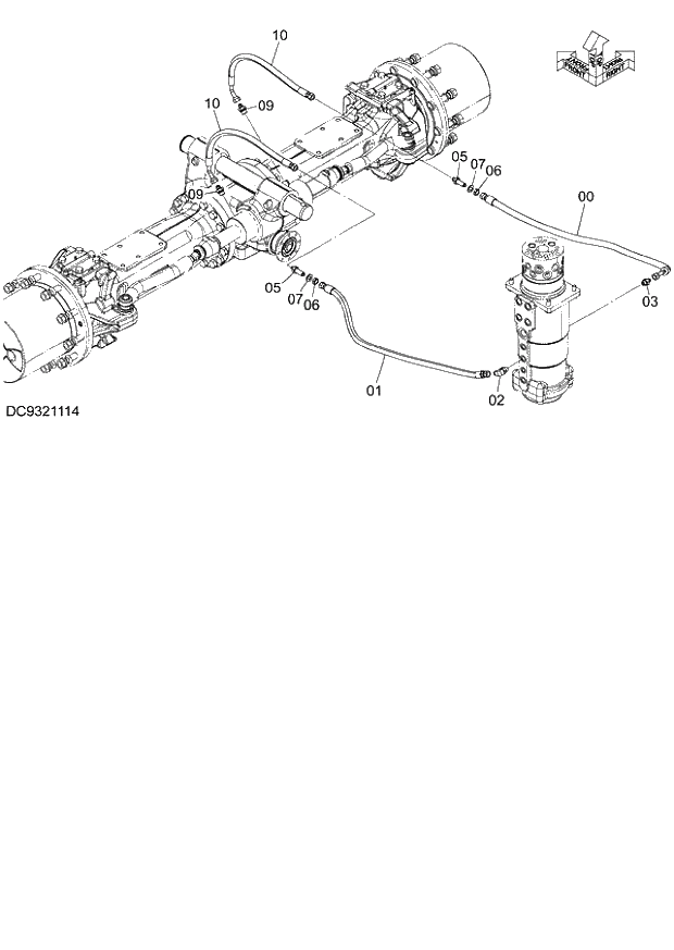 Схема запчастей Hitachi ZX140W-3 - 230 STEERING PIPING (CARRIER) ( CEB CED 005001-, CEA 050001-). 02 UNDERCARRIAGE