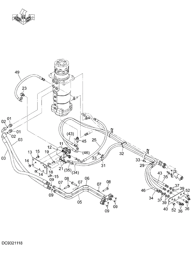 Схема запчастей Hitachi ZX140W-3 - 235 BLADE,OUTRIGGER PIPING (REAR SIDE) ( CEB CED 005001-, CEA 050001-). 02 UNDERCARRIAGE
