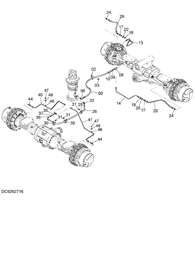 Схема запчастей Hitachi ZX140W-3 - 237 BRAKE PIPING (CARRIER) ( CEB 002727-005000, CED 002482-005000, CEA D10-12-050000). 02 UNDERCARRIAGE