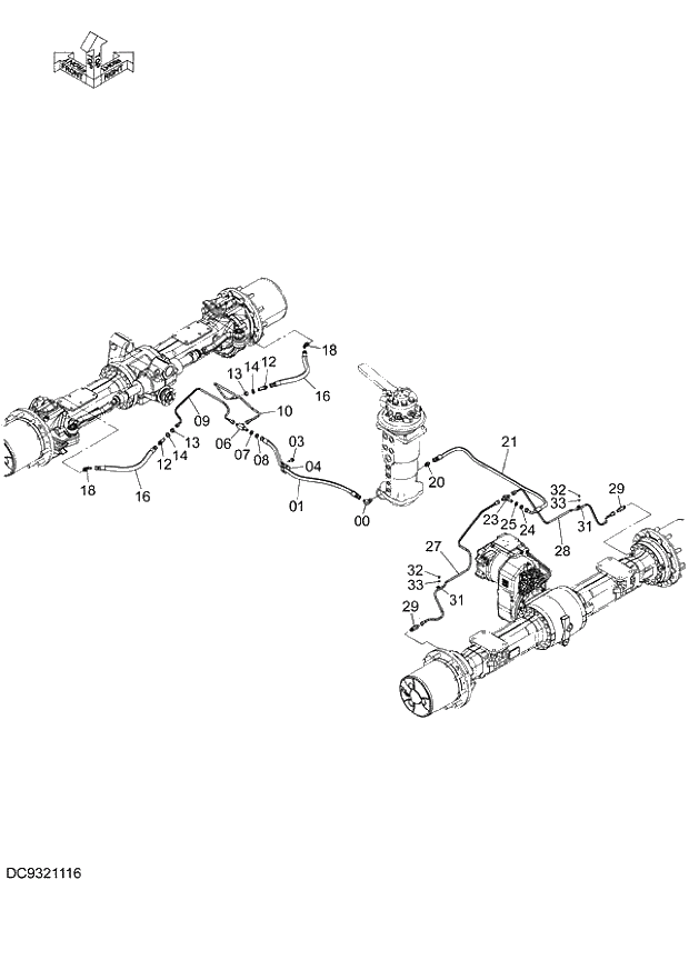Схема запчастей Hitachi ZX140W-3 - 238 BRAKE PIPING (CARRIER) ( CEB CED 005001-, CEA 050001-). 02 UNDERCARRIAGE