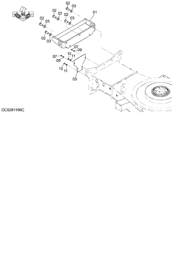 Схема запчастей Hitachi ZX140W-3 - 245 CLAM PIPE PARTS ( CEB CED 002001-005000, CEA 020001-050000). 02 UNDERCARRIAGE