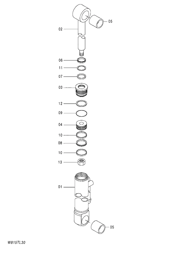 Схема запчастей Hitachi ZW180 - 273 CLAMP CYL (6CF,H3F,HCF,HEF) (TLZ061) (000101-004999, 005101-). 04 CYLINDER