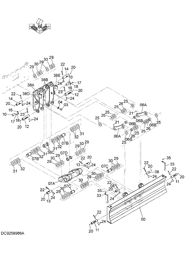 Схема запчастей Hitachi ZX140W-3 - 313 BLADE ( CEB CED 002001-, CEA 020001-). 05 BLADE PARTS