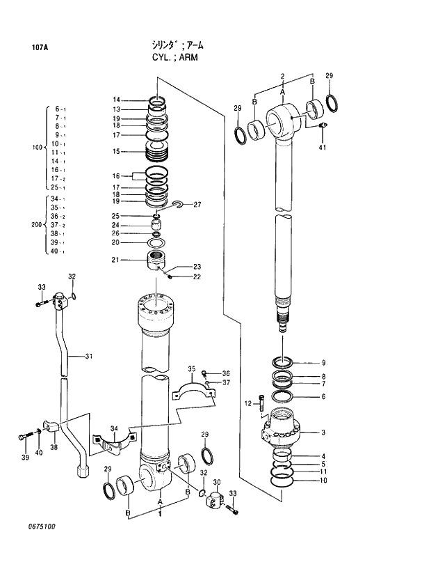 Схема запчастей Hitachi EX100-5 - 107 ARM CYLINDER CYLINDER