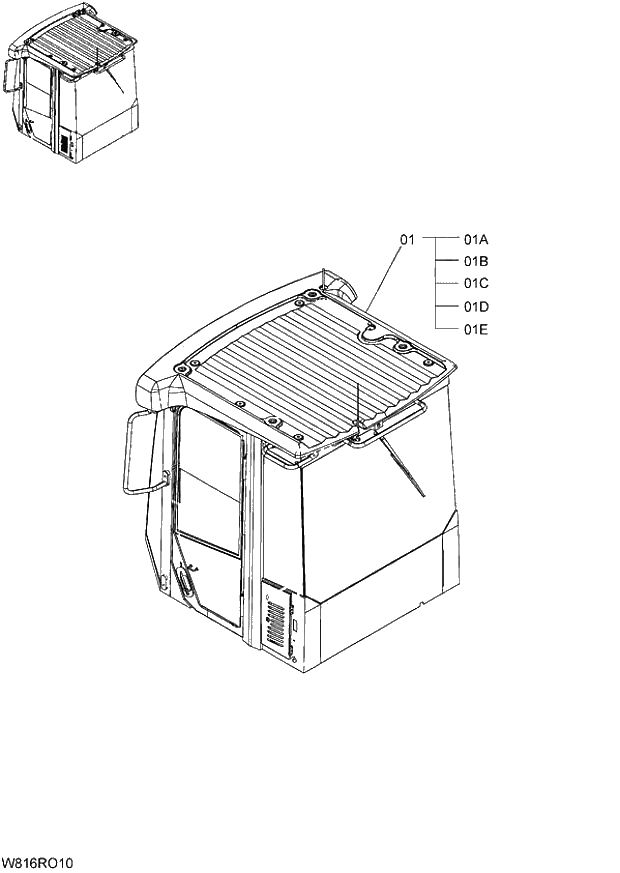 Схема запчастей Hitachi ZW220 - 069_CAB(GPS SPEC.)(ROC) (000101-004999, 005101-). 04 CAB